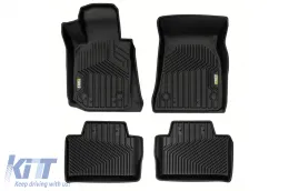 image-46-Tappetini in gomma e moquette 2 in 1 adatti per BMW 4 Series G26 Gran Coupe dopo il 2021, della serie Frogum 5D Race Rock, set da 4 pezzi, colore nero
