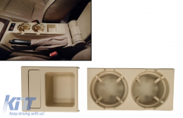 Taza de soporte y Caja de monedas adecuado para BMW Serie 3 E46 1998-2005 Beige-image-6075127