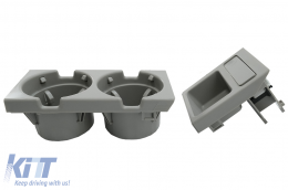 Taza soporte y Caja de monedas adecuado para BMW Serie 3 E46 1998-2005 Gris-image-6075063