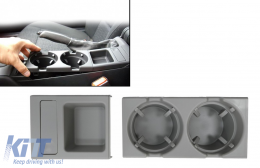 Taza soporte y Caja de monedas adecuado para BMW Serie 3 E46 1998-2005 Gris-image-6075128