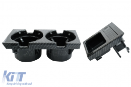 Taza soporte y Caja monedas para BMW Serie 3 E46 1998-2005 Fibra carbono Look-image-6075059
