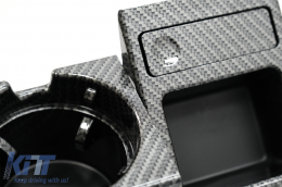 Taza soporte y Caja monedas para BMW Serie 3 E46 1998-2005 Fibra carbono Look-image-6075060