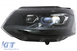 Teljes LED DRL fényszórók VW Transporter Caravelle Multivan T5 facelift (2010-2015) modellekhez, dinamikus irányjelzővel-image-6114494
