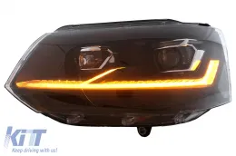 Teljes LED DRL fényszórók VW Transporter Caravelle Multivan T5 facelift (2010-2015) modellekhez, dinamikus irányjelzővel-image-6114501