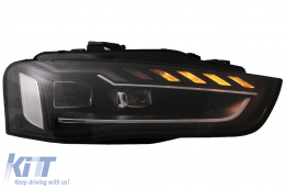 Teljes LED Első Lámpa AUDI A4 B8.5 Facelift (2012-2015) modellekhez, dinamikus, fekete, A4 B9.5 Dizájn-image-6088117