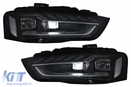 Teljes LED Első Lámpa AUDI A4 B8.5 Facelift (2012-2015) modellekhez, dinamikus, fekete, A4 B9.5 Dizájn-image-6088123