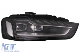 Teljes LED Első Lámpa AUDI A4 B8.5 Facelift (2012-2015) modellekhez, dinamikus, fekete, A4 B9.5 Dizájn-image-6088125