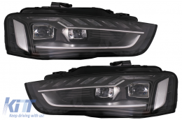 Teljes LED Első Lámpa AUDI A4 B8.5 Facelift (2012-2015) modellekhez, dinamikus, fekete, A4 B9.5 Dizájn-image-6088126