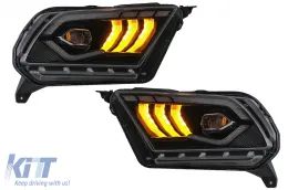Teljes LED fényszóró Ford Mustang V (2010-2014), dinamikus irányjelzővel-image-6089477