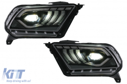 Teljes LED fényszórók Ford Mustang V (2010-2014) modellekhez, dinamikus irányjelző -image-6089481