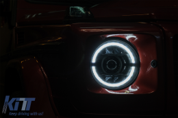 Teljes LED fényszórók MERCEDES G-osztály W463 (2005-2017) Fekete Facelift 2018 Design-image-6088981