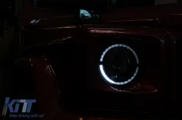 Teljes LED fényszórók MERCEDES G-osztály W463 (2005-2017) Fekete Facelift 2018 Design-image-6088982