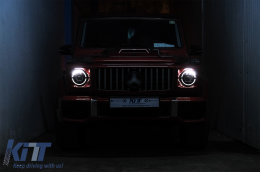Teljes LED fényszórók MERCEDES G-osztály W463 (2005-2017) Fekete Facelift 2018 Design-image-6088984