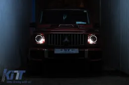 Teljes LED fényszórók MERCEDES G-osztály W463 (2005-2017) Fekete Facelift 2018 Design-image-6088985