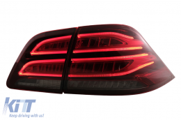 Teljes LED hátsó lámpa Mercedes M-osztály W166 (2012-2015) modellekhez, piros fehér balkormányos-image-6075021