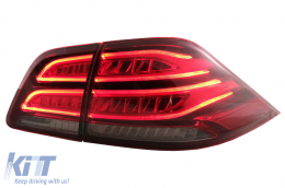 Teljes LED hátsó lámpa Mercedes M-osztály W166 (2012-2015) modellekhez, piros fehér balkormányos-image-6075022