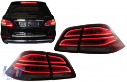 Teljes LED hátsó lámpa Mercedes M-osztály W166 (2012-2015) modellekhez, piros fehér balkormányos-image-6086114
