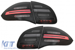 Teljes LED hátsó lámpa Porsche Cayenne 958 E2 92A facelift előtti (2010-2014) modellekhez, fekete/füst, dinamikus irányjelzőkkel-image-6064697
