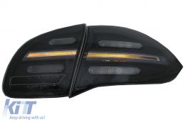 Teljes LED hátsó lámpa Porsche Cayenne 958 E2 92A facelift előtti (2010-2014) modellekhez, fekete/füst, dinamikus irányjelzőkkel-image-6067446