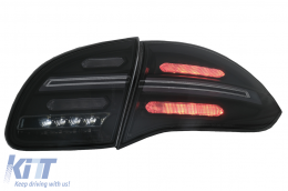 Teljes LED hátsó lámpa Porsche Cayenne 958 E2 92A facelift előtti (2010-2014) modellekhez, fekete/füst, dinamikus irányjelzőkkel-image-6067449