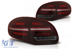 image-8-Teljes LED hátsó lámpa Porsche Cayenne 958 E2 92A facelift előtti (2010-2014) Piros fehér dinamikus irányjelzővel 