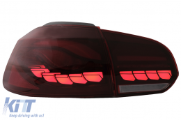 
Teljes LED Hátsó lámpa VW Golf 6 VI (2008-2013) modellekhez, piros/füst, dinamikus irányjelzővel, (bal és jobbkormányos)-image-6082683