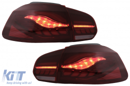 
Teljes LED Hátsó lámpa VW Golf 6 VI (2008-2013) modellekhez, piros/füst, dinamikus irányjelzővel, (bal és jobbkormányos)-image-6082691