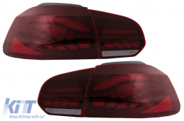 
Teljes LED Hátsó lámpa VW Golf 6 VI (2008-2013) modellekhez, piros/füst, dinamikus irányjelzővel, (bal és jobbkormányos)-image-6082697