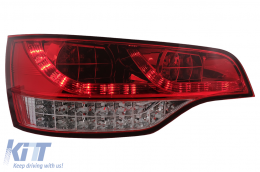 Teljes LED hátsó lámpák Audi Q7 4L (2006-2009) piros átlátszó-image-6099531