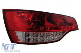 Teljes LED hátsó lámpák Audi Q7 4L (2006-2009) piros átlátszó-image-6099532