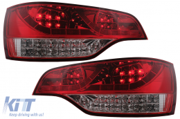 Teljes LED hátsó lámpák Audi Q7 4L (2006-2009) piros átlátszó-image-6099536