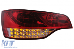 Teljes LED hátsó lámpák Audi Q7 4L (2006-2009) piros átlátszó-image-6099539