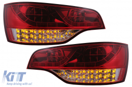 Teljes LED hátsó lámpák Audi Q7 4L (2006-2009) piros átlátszó-image-6099540