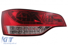 Teljes LED hátsó lámpák Audi Q7 4L (2006-2009) piros átlátszó-image-6099542