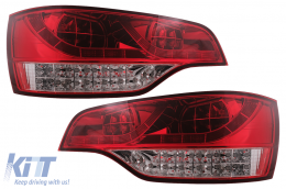 Teljes LED hátsó lámpák Audi Q7 4L (2006-2009) piros átlátszó-image-6099543