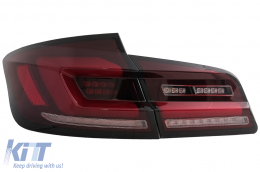 Teljes LED hátsó lámpák BMW 5 F10 (2011-2017) modellekhez, piros füst, dinamikus irányjelző-image-6096169