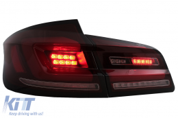 Teljes LED hátsó lámpák BMW 5 F10 (2011-2017) modellekhez, piros füst, dinamikus irányjelző-image-6096176