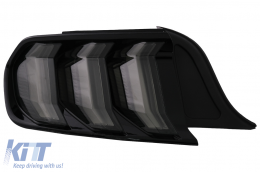 Teljes LED hátsó lámpák Ford Mustang VI S550 (2015-2019) modellekhez, Füst szín, dinamikus irányjelző -image-6088466