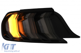 Teljes LED hátsó lámpák Ford Mustang VI S550 (2015-2019) modellekhez, Füst szín, dinamikus irányjelző -image-6088471