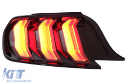 Teljes LED hátsó lámpák Ford Mustang VI S550 (2015-2019) modellekhez, Füst szín, dinamikus irányjelző -image-6088474