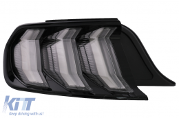 Teljes LED hátsó lámpák Ford Mustang VI S550 (2015-2019) modellekhez, Füst átlátszó, dinamikus irányjelző -image-6088449