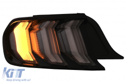 Teljes LED hátsó lámpák Ford Mustang VI S550 (2015-2019) modellekhez, Füst átlátszó, dinamikus irányjelző -image-6088453
