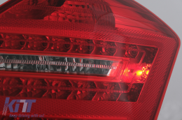 Teljes LED hátsó lámpák Mercedes S W221 (2005-2009) modellekhez, piros átlátszó, Facelift dizájn, dinamikus irányjelző-image-6092543