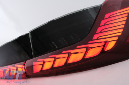 Teljesen LED hátsó lámpák BMW 3 G20 G28 M3 G80 szedán (2018-2022) modellekhez, Vörös füst, dinamikus irányjelző -image-6096540