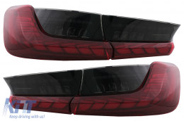 Teljesen LED hátsó lámpák BMW 3 G20 G28 M3 G80 szedán (2018-2022) modellekhez, Vörös füst, dinamikus irányjelző -image-6096553