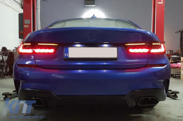 Teljesen LED hátsó lámpák BMW 3 G20 G28 M3 G80 szedán (2018-2022) modellekhez, Vörös füst, dinamikus irányjelző -image-6097853
