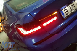 Teljesen LED hátsó lámpák BMW 3 G20 G28 M3 G80 szedán (2018-2022) modellekhez, Vörös füst, dinamikus irányjelző -image-6097854