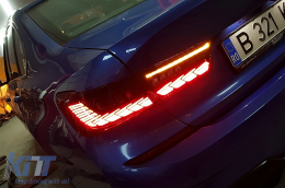 Teljesen LED hátsó lámpák BMW 3 G20 G28 M3 G80 szedán (2018-2022) modellekhez, Vörös füst, dinamikus irányjelző -image-6097855