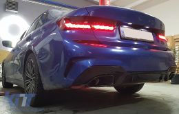Teljesen LED hátsó lámpák BMW 3 G20 G28 M3 G80 szedán (2018-2022) modellekhez, Vörös füst, dinamikus irányjelző -image-6097858