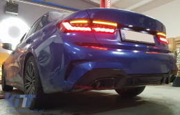 Teljesen LED hátsó lámpák BMW 3 G20 G28 M3 G80 szedán (2018-2022) modellekhez, Vörös füst, dinamikus irányjelző -image-6097860